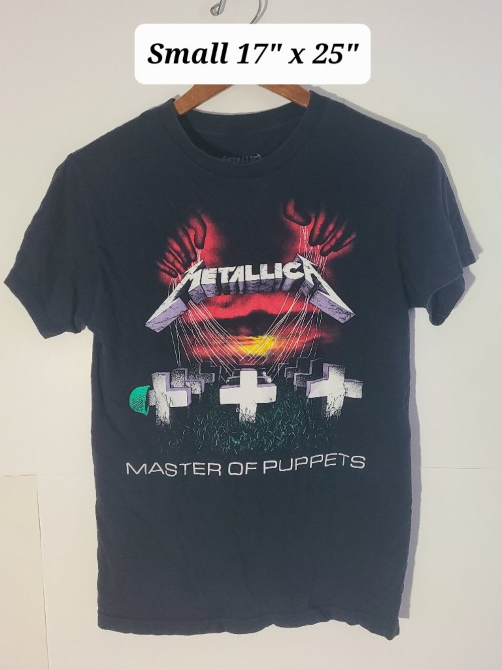 Metallica Master Of Puppets Black Small 2-Sided T-Shirt Thrash Metal